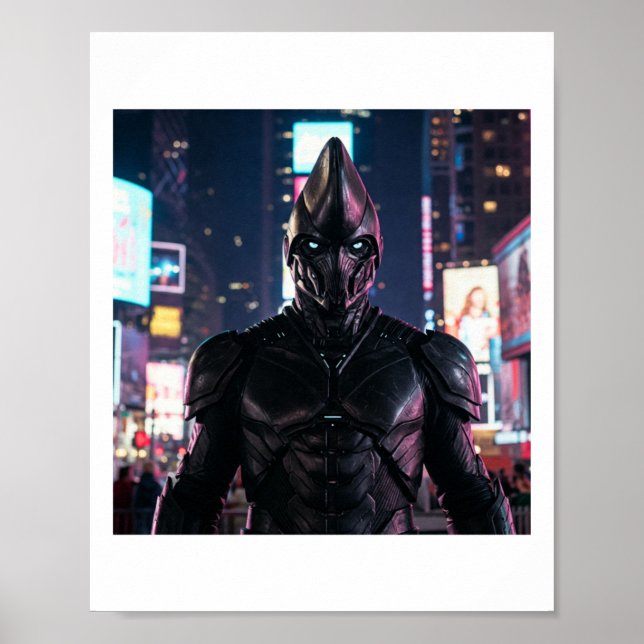 The Cowary Blue Lightning Hunter Sticker  Poster (Front)
