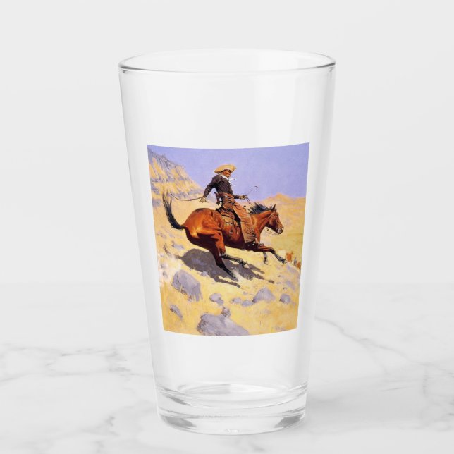 The Cowboy (by Frederic Remington) Glass (Front)