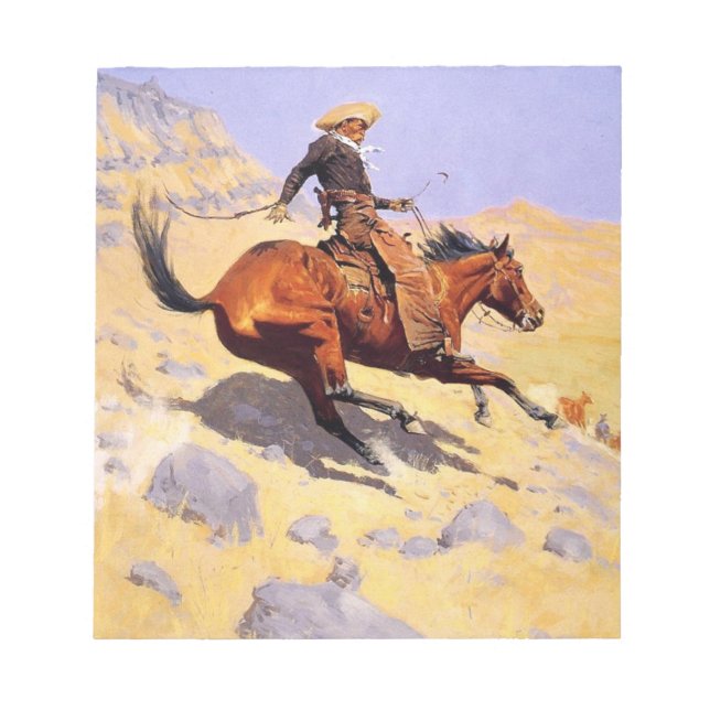 The Cowboy (by Frederic Remington) Notepad (Front)