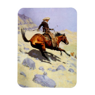 The Cowboy by Remington, Vintage Cavalry Military Magnet