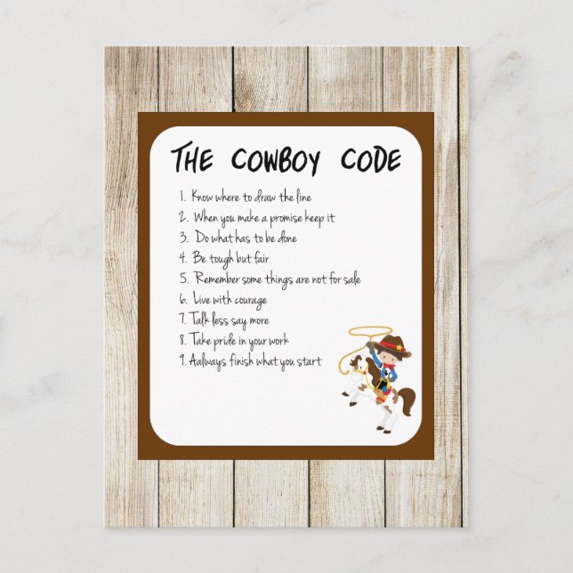 The Cowboy Code Postcard (Front)