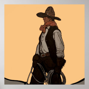 The Cowboy Magazine Cover by NC Wyeth Poster