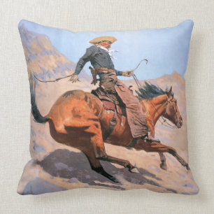 The Cowboy (oil on canvas) Cushion