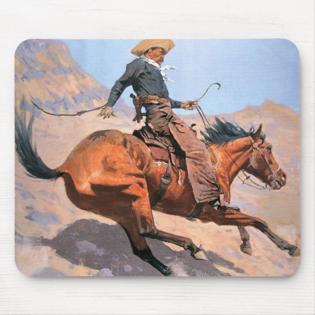 The Cowboy (oil on canvas) Mouse Pad (Front)