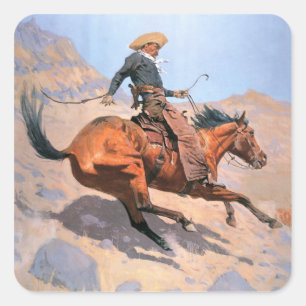 The Cowboy (oil on canvas) Square Sticker
