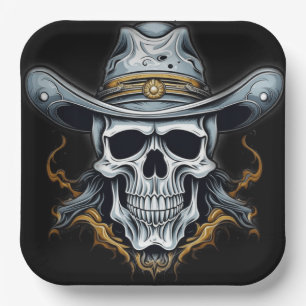 The Cowboy Skeleton Paper Plate