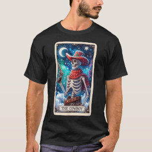 The Cowboy Tarot Card Skeleton Skull Christmas  T-Shirt