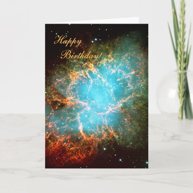 The Crab Nebula in Taurus - Happy Birthday Card (Front)