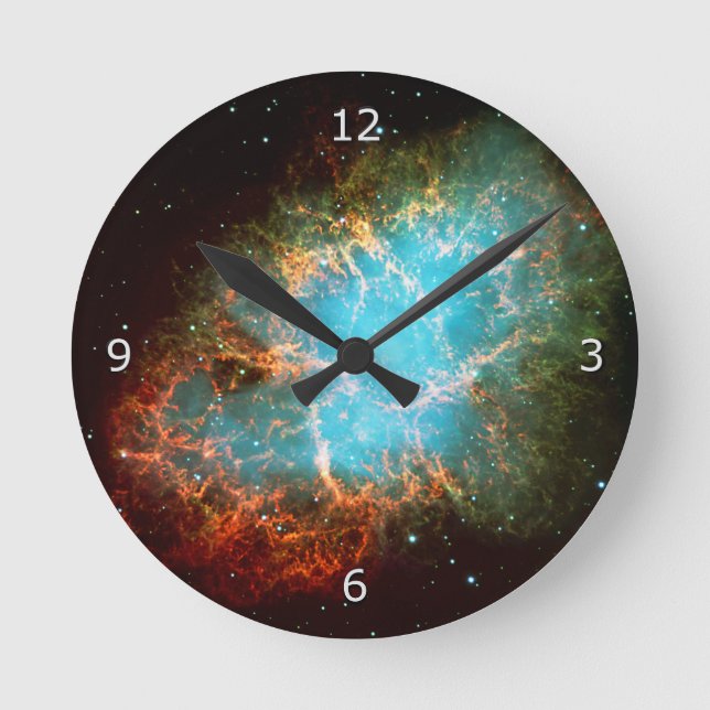 The Crab Nebula in Taurus Round Clock (Front)