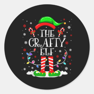 The Crafty Elf Funny Xmas Elf Matching Family Chri Classic Round Sticker