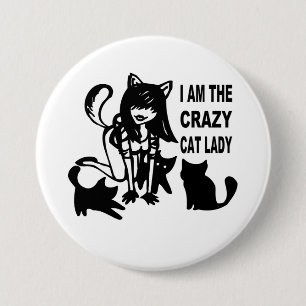 The Crazy Cat Lady Button