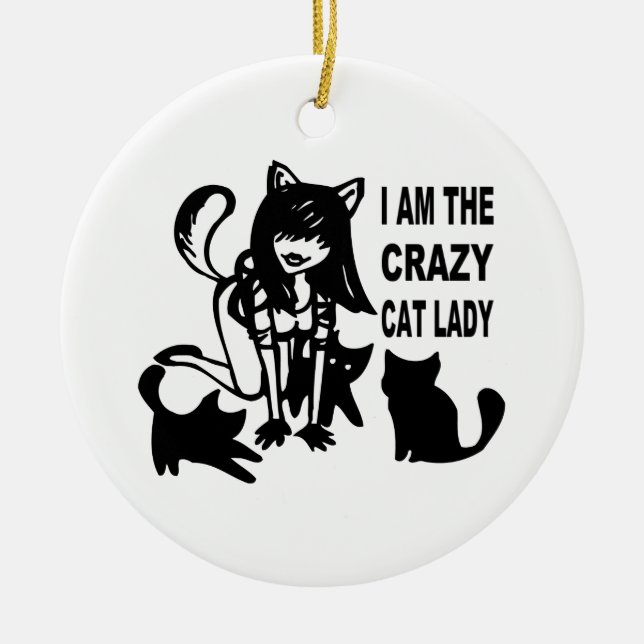 The Crazy Cat Lady Ornament (Front)