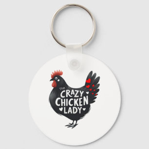The Crazy Chicken Lady Sticker Key Ring