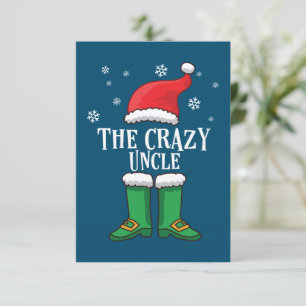 The Crazy Uncle - Matching Family Christmas Elf Thank You Card