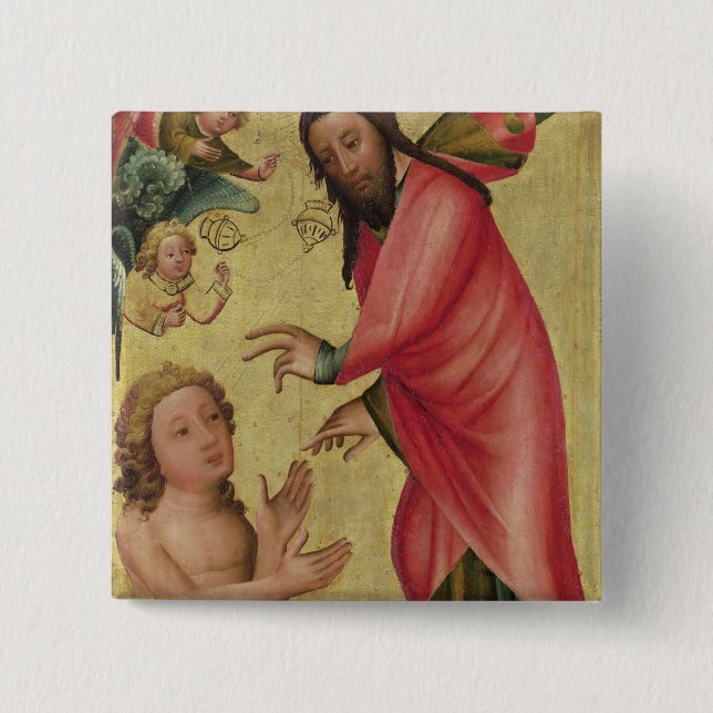 The Creation of Adam 15 Cm Square Badge (Front)