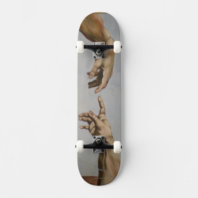 " The Creation of Adam" by Leonardo da Vinci Skateboard (Front)