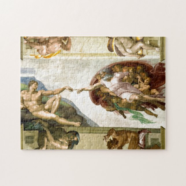 The Creation of Adam by Michelangelo Fine Art Jigsaw Puzzle (Horizontal)