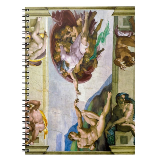 The Creation of Adam by Michelangelo Notebook (Front)