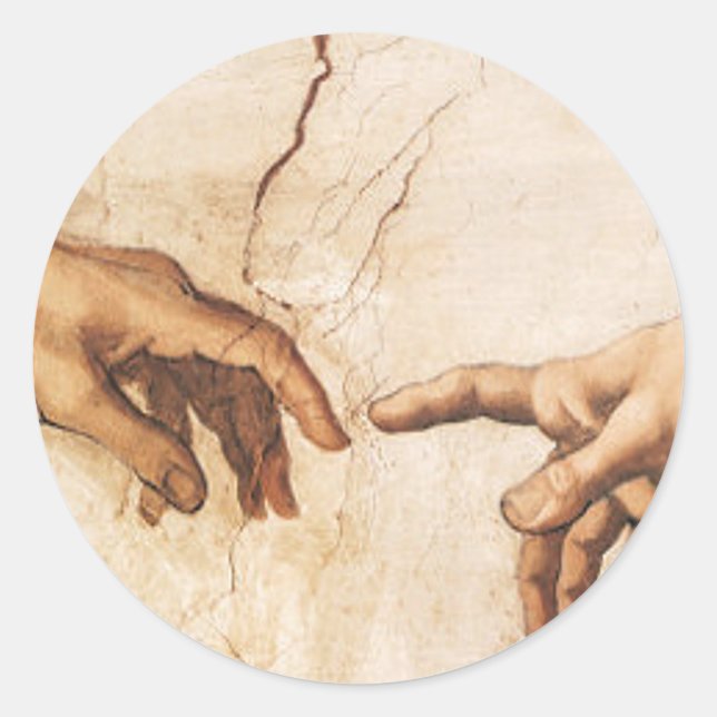 The Creation of Adam Classic Round Sticker (Front)