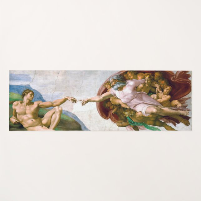 The Creation of Adam (detail), Michelangelo Yoga Mat (Front (Horizontal))