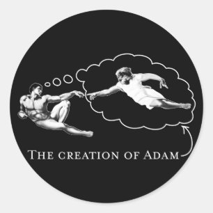 The Creation of Adam (god) Classic Round Sticker
