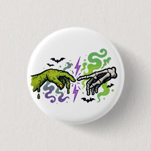 The Creation of Adam – Halloween Cartoon Parody 3 Cm Round Badge