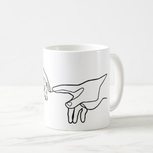 The Creation of Adam hands, Michelangelo Coffee Mug