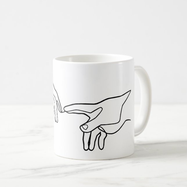 The Creation of Adam hands, Michelangelo  Coffee Mug (Front Right)