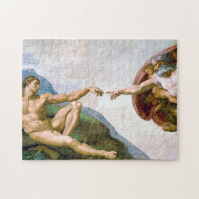 The Creation of Adam, Michelangelo, 1508-1512 Jigsaw Puzzle (Horizontal)