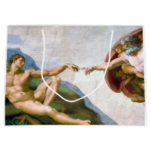 The Creation of Adam, Michelangelo, 1508-1512 Large Gift Bag