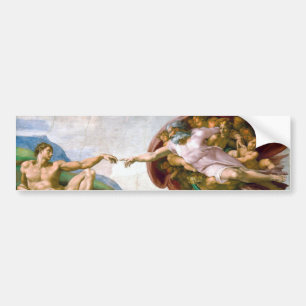 The Creation of Adam, Michelangelo Bumper Sticker