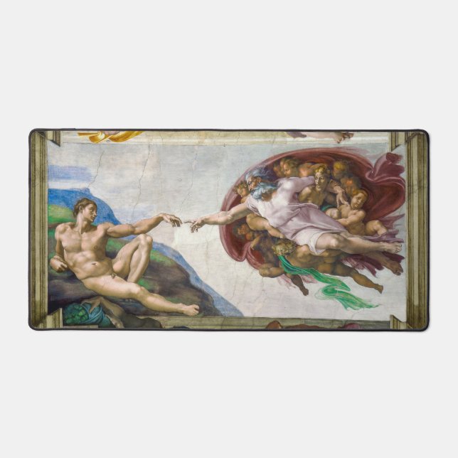 The Creation of Adam | Michelangelo | Desk Mat (Front)