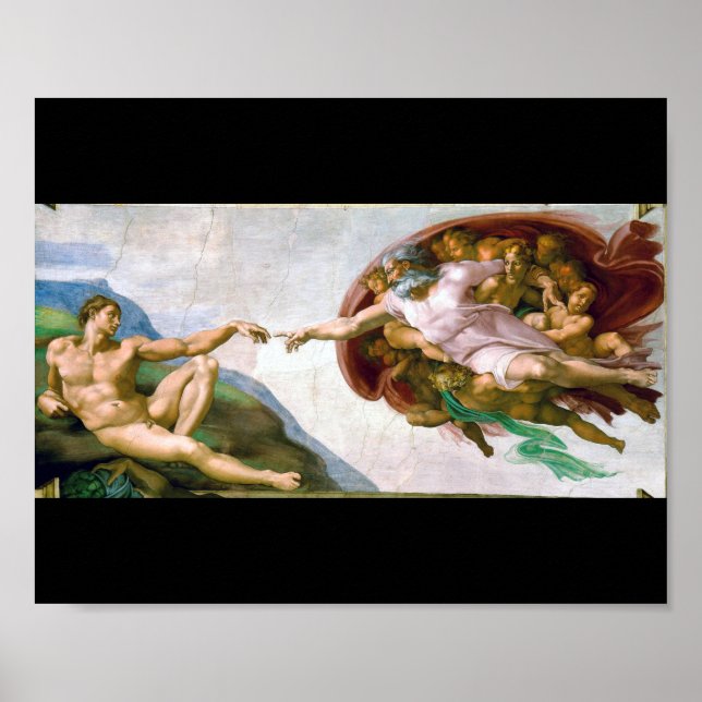 The Creation of Adam, Michelangelo Poster (Front)