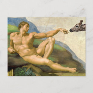 The Creation Of Adam Parody Postcard