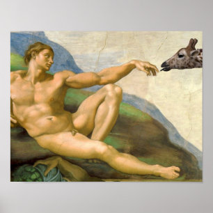 The Creation Of Adam Parody Poster