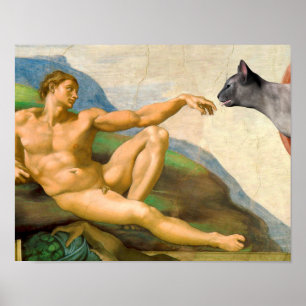 The Creation Of Adam Parody Poster