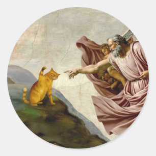 The Creation of Purrfection Classic Round Sticker
