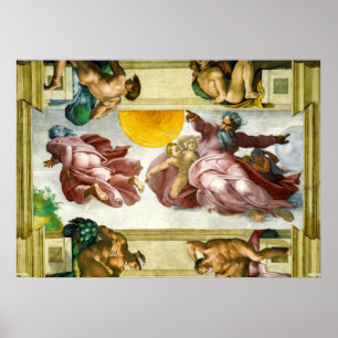 The Creation of the Sun by Michelangelo Poster