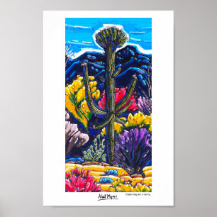 The Crested Saguaro in Spring Poster