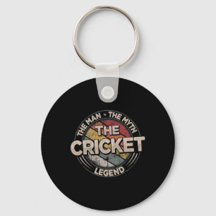 The Cricket Legend Retro Cricketer Men Cricket Key Ring