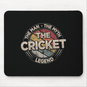 The Cricket Legend Retro Cricketer Men Cricket Mouse Pad