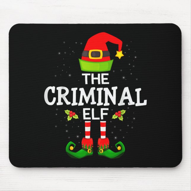 The Criminal Elf Christmas Family Matching Pajama  Mouse Pad (Front)
