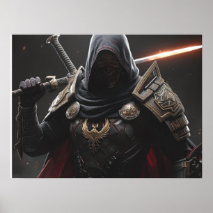 The Crimson Oathbreaker  Fantasy Warrior Poster