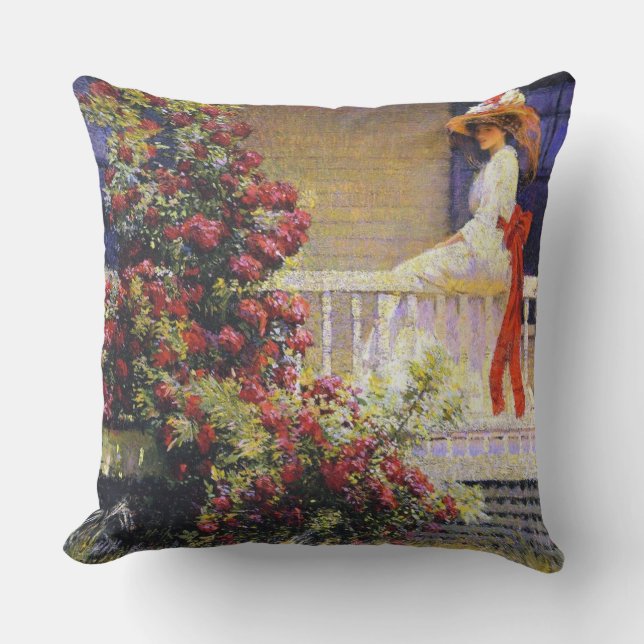 The Crimson Rambler Outdoor Cushion (Front)