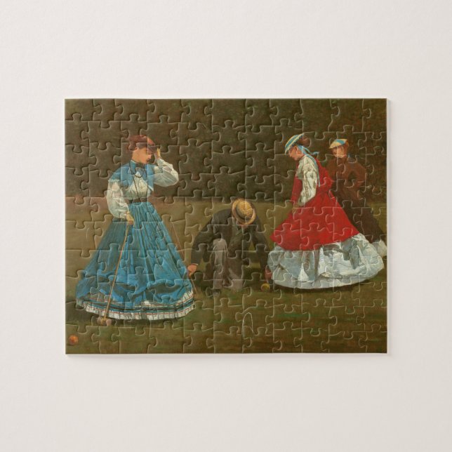 The croquet game, 1866 (oil on canvas) jigsaw puzzle (Horizontal)