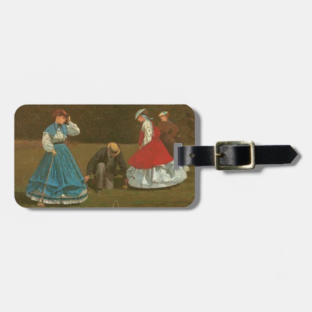 The croquet game, 1866 (oil on canvas) luggage tag (Front Horizontal)