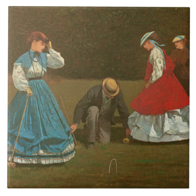 The croquet game, 1866 (oil on canvas) tile (Front)