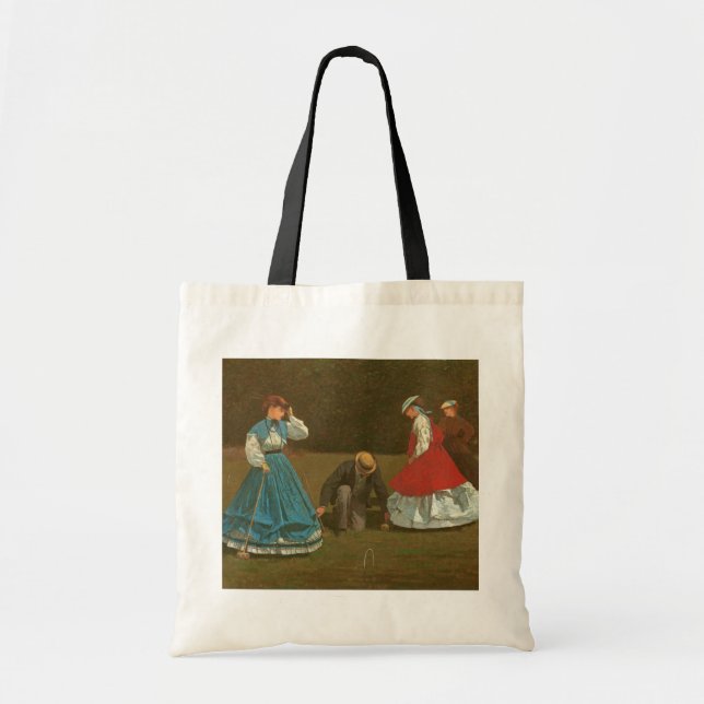 The croquet game, 1866 (oil on canvas) tote bag (Front)