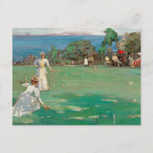 The Croquet Party   Sir John Lavery Postcard