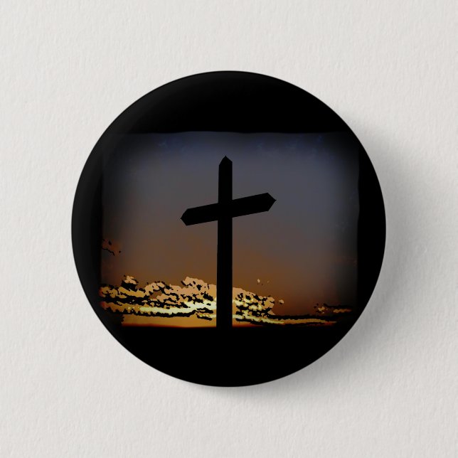 The Cross 6 Cm Round Badge (Front)